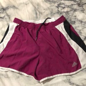Purple barely worn tie up Adidas Shorts